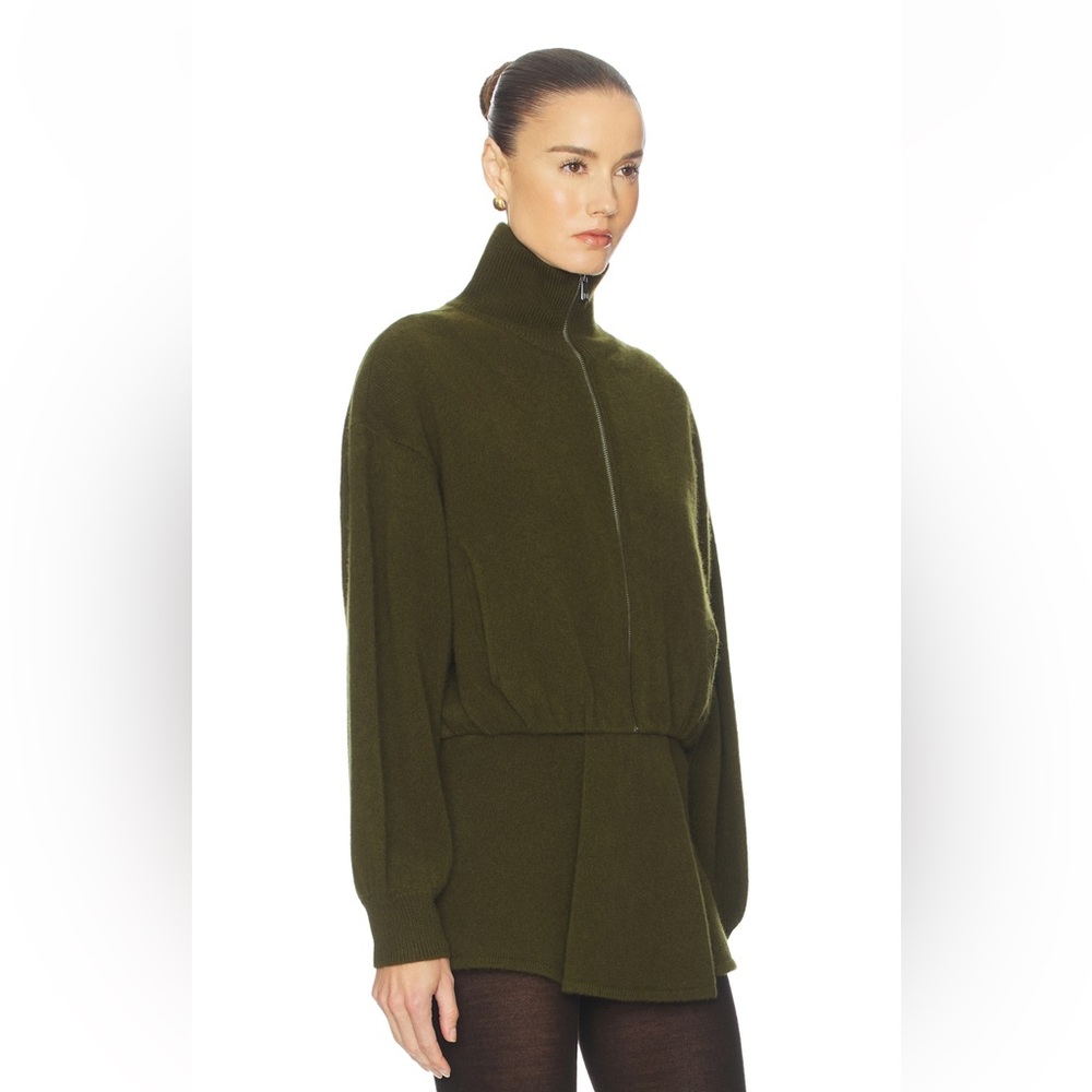 HELSA Josefine Knit Oversized Bomber & Josefine Knit Skirt in Olive - Picture 2 of 13